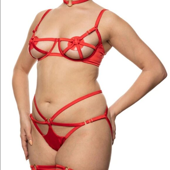 Studio Pie Clea Cage Bra and Thong Set - Picture 2 of 6